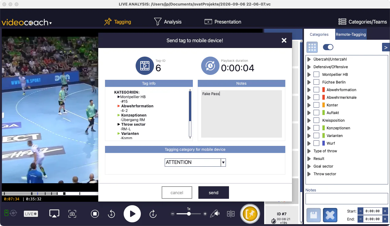 Tagged Clips on Tablet