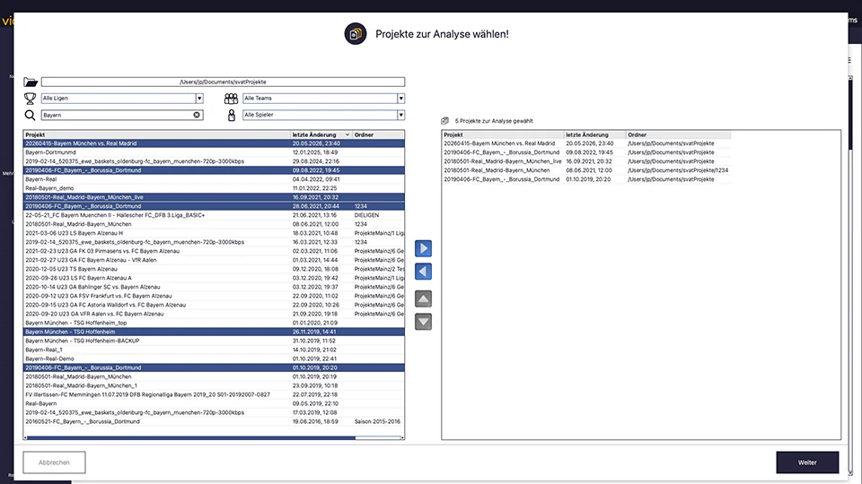 Multi-Video-Auswertung in videocoach