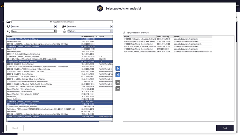 Multi-video analysis in videocoach